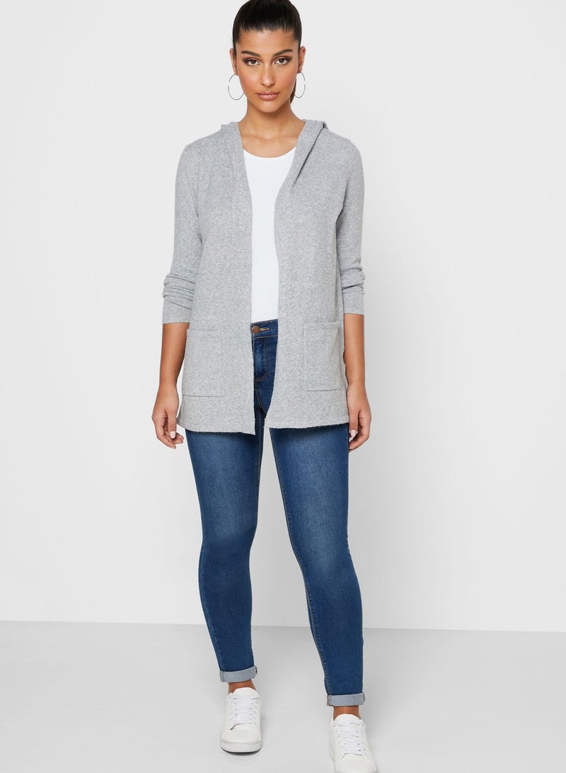 فيرو مودا كارديجان مزين بجيوب رمادي - Image 4