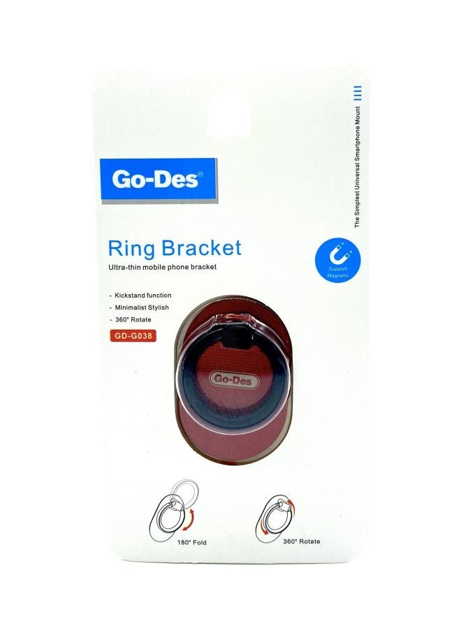 GO-DES Ultra-Thin Mobile Phone Ring Bracket Red - Image 1