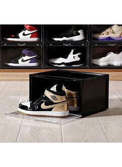 Lushh 2-Piece Shoe Storage Box Set Side Open Black 36x29x22cm  - Image 3
