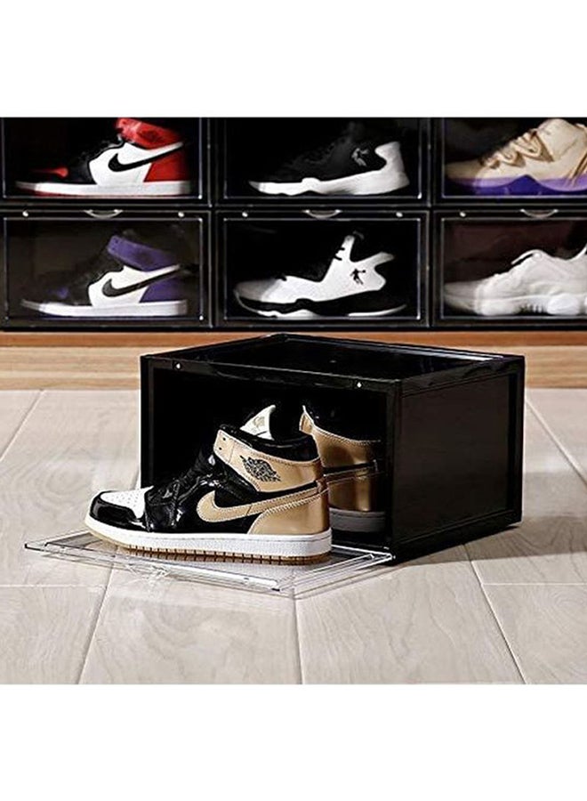 Lushh - 2-Piece Shoe Storage Box Set Side Open Black 36x29x22cm - Image 1