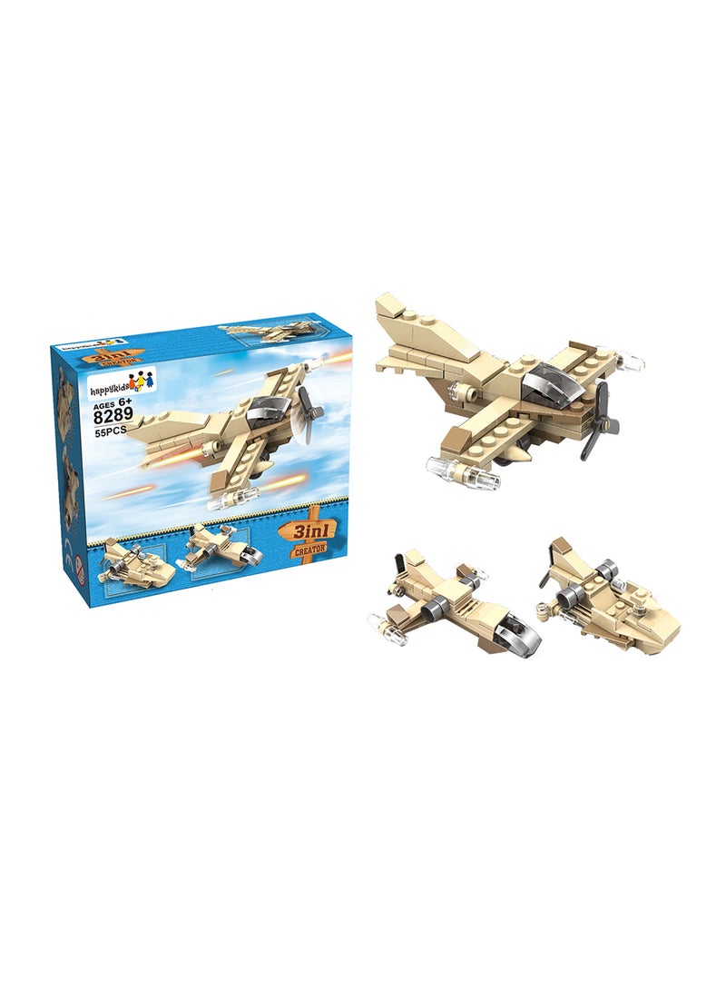 8289 55-Piece 3-In-1 Creator Block Set