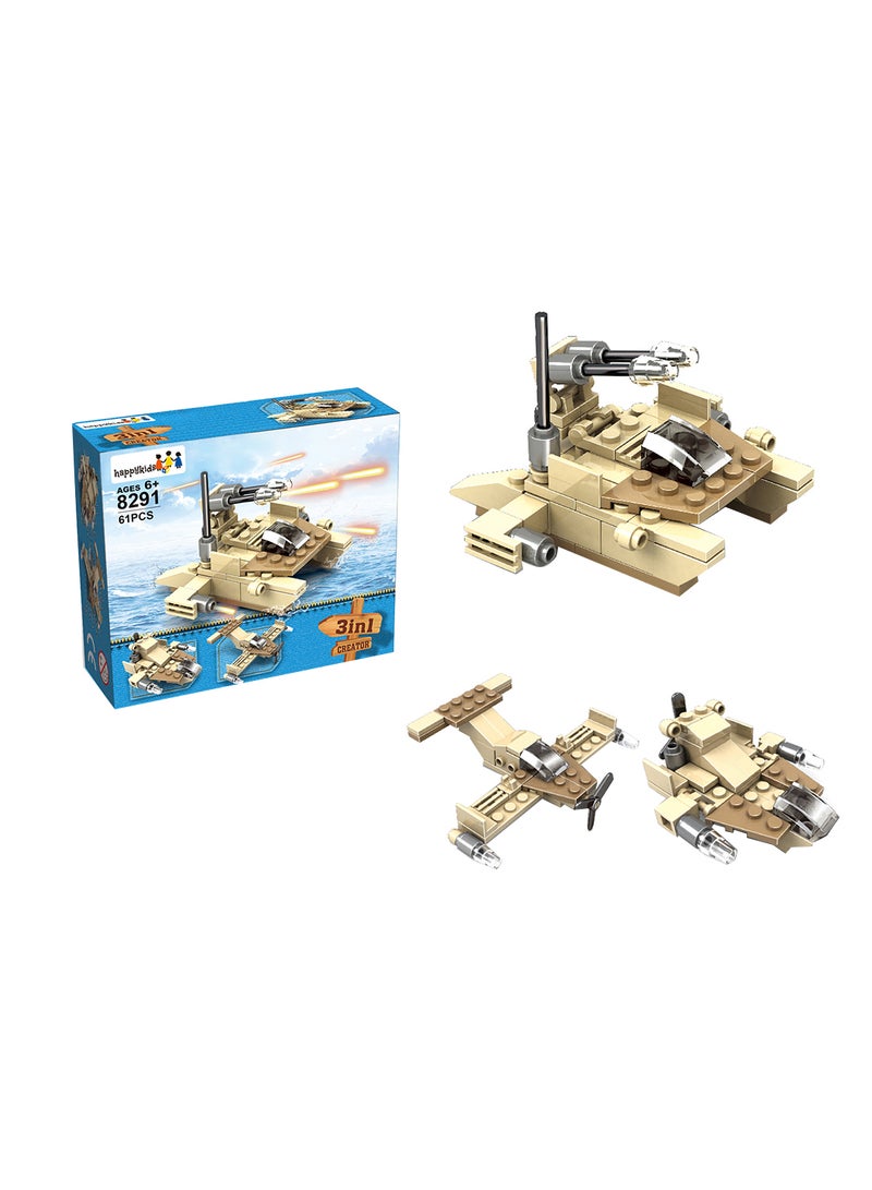 Happy Kids - 8291 61-Piece 3-In-1 Creator Block Set - Image 1
