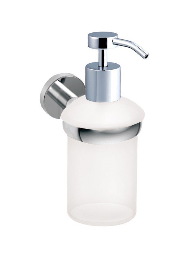 Kludi Rak - Profile Star Wall Mounted Glass Soap Dispenser Silver/White - Image 1