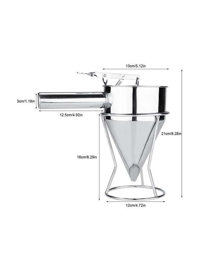 Home Time - Stainless Steel Pancake Batter Dispenser Silver 21x13cm - Image 1