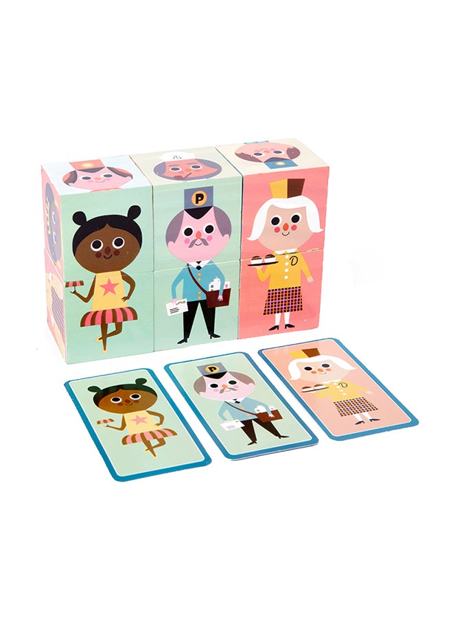 Happy Kids - 6-Cubes Wooden Puzzle Blocks - Image 1