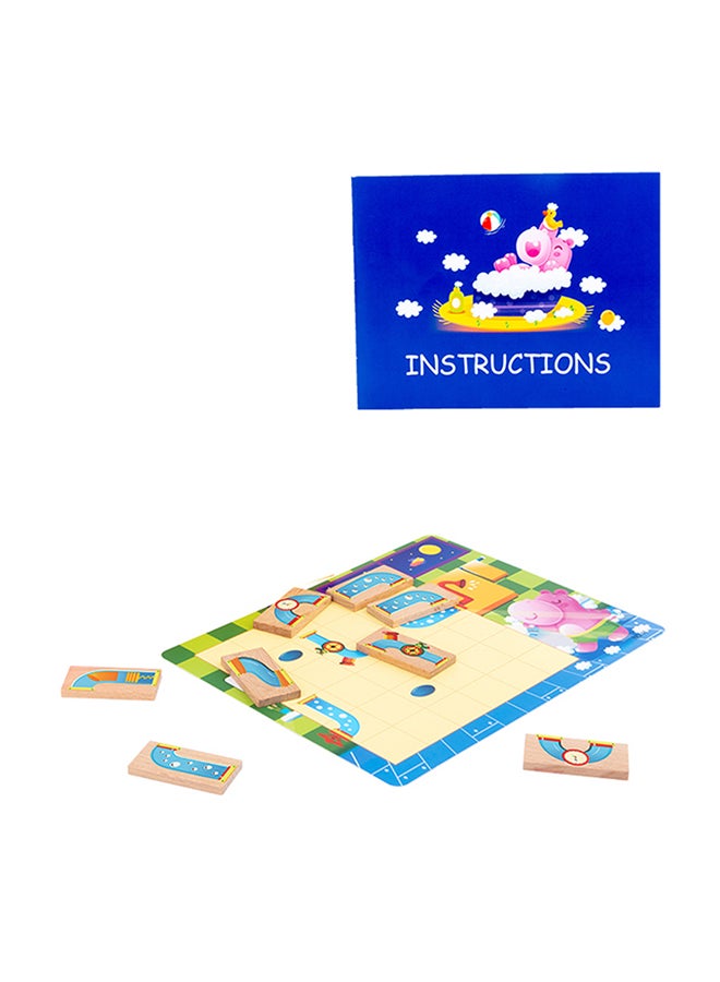 Happy Kids - Wooden Hippo Bathing Water Pipe Connection Jigsaw Puzzle Game - Image 1