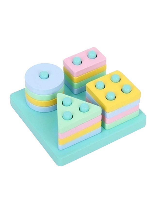 Happy Kids Wooden Four Sets Of Beach Columns In Wooden Macaron Color Square - Assorted  - Image 1