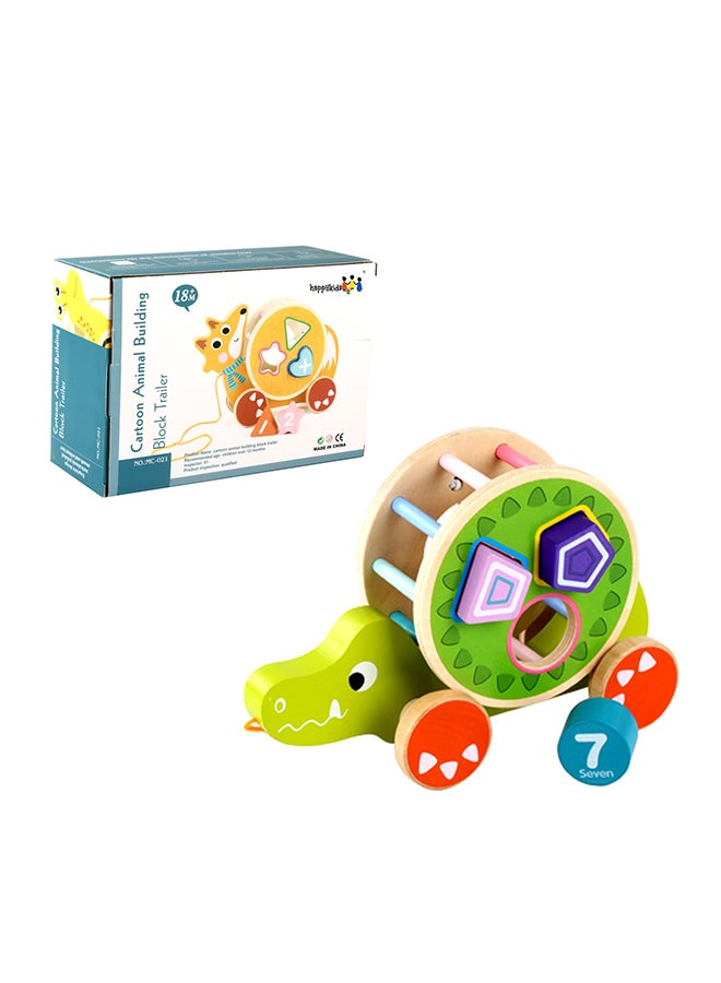 Happy Kids Wooden Animal Drag Block Car-Alligator Type  - Image 1