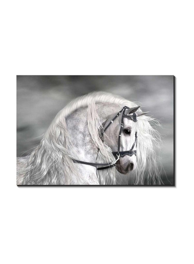 Horse Printed Tableau Grey