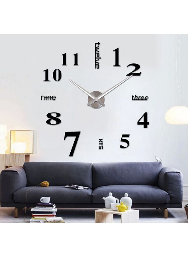Acrylic 3D Wall Clock Black 50x50cm - Image 2