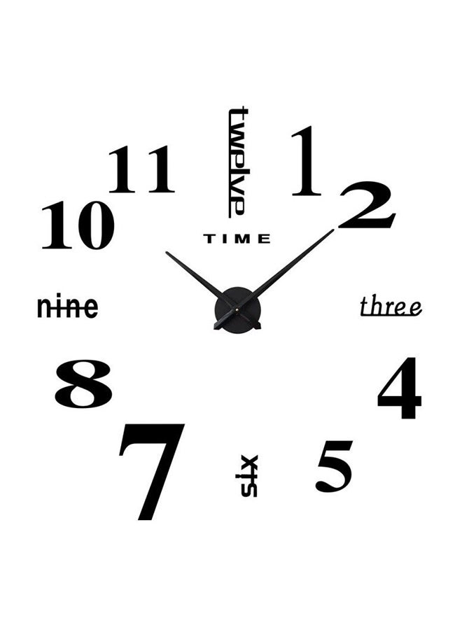 Acrylic 3D Wall Clock Black 50x50cm - Image 1