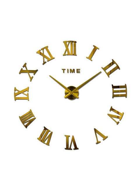 3D Roman Number Wall Clock Gold