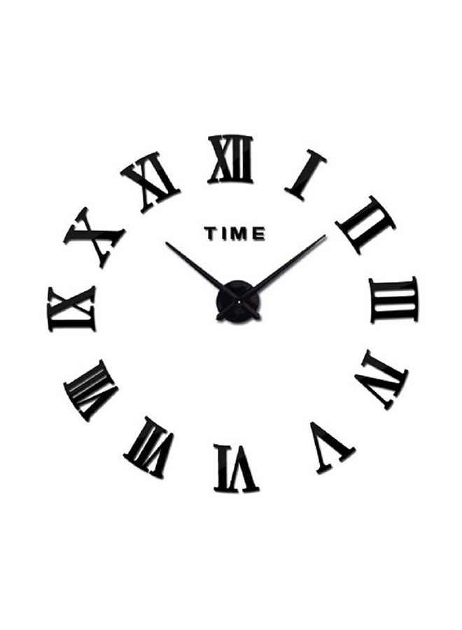Large Diy Quartz 3D Roman Number Acrylic Sticker Wall Clock Black 80x80cm - Image 1