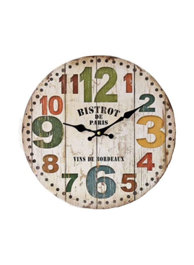 Generic Bistrot De Paris Analog Wall Clock Brown/Yellow/Red 30x30cm 