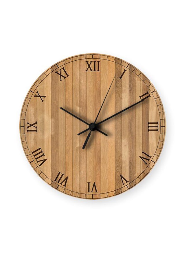 Wooden Analog Wall Clock Brown