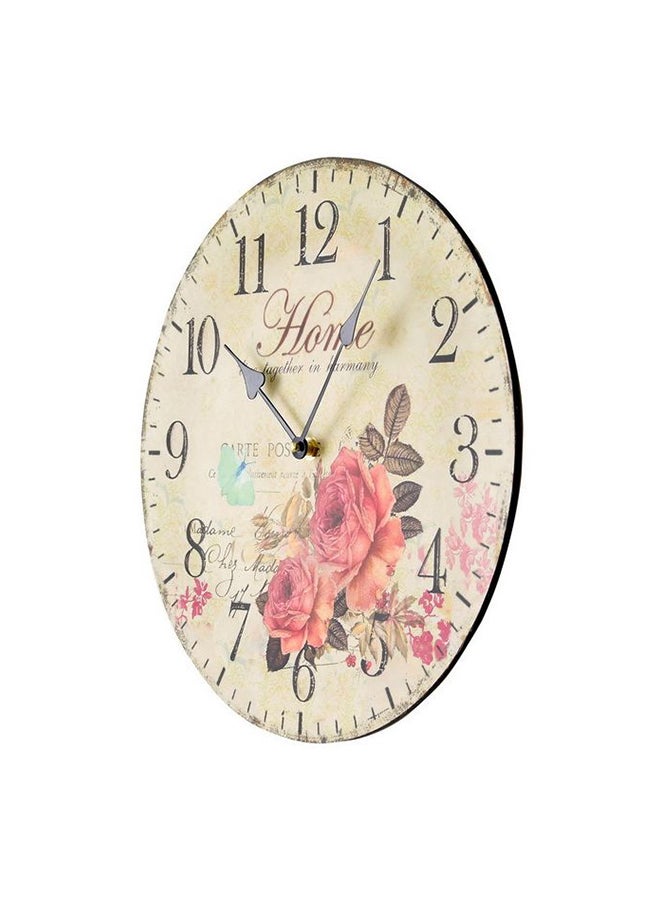 Generic - Wooden Analog Wall Clock Multicolour - Image 1