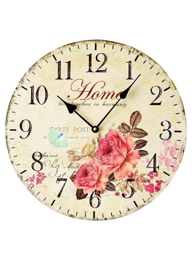 Generic - Wooden Analog Wall Clock Multicolour - Image 1