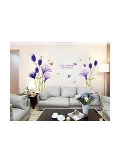 Generic 3D Tulips Flowers Wall Sticker Purple/Green  - Image 1