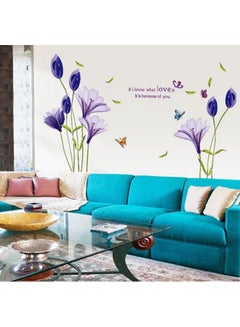Generic 3D Tulips Flowers Wall Sticker Purple/Green  - Image 2