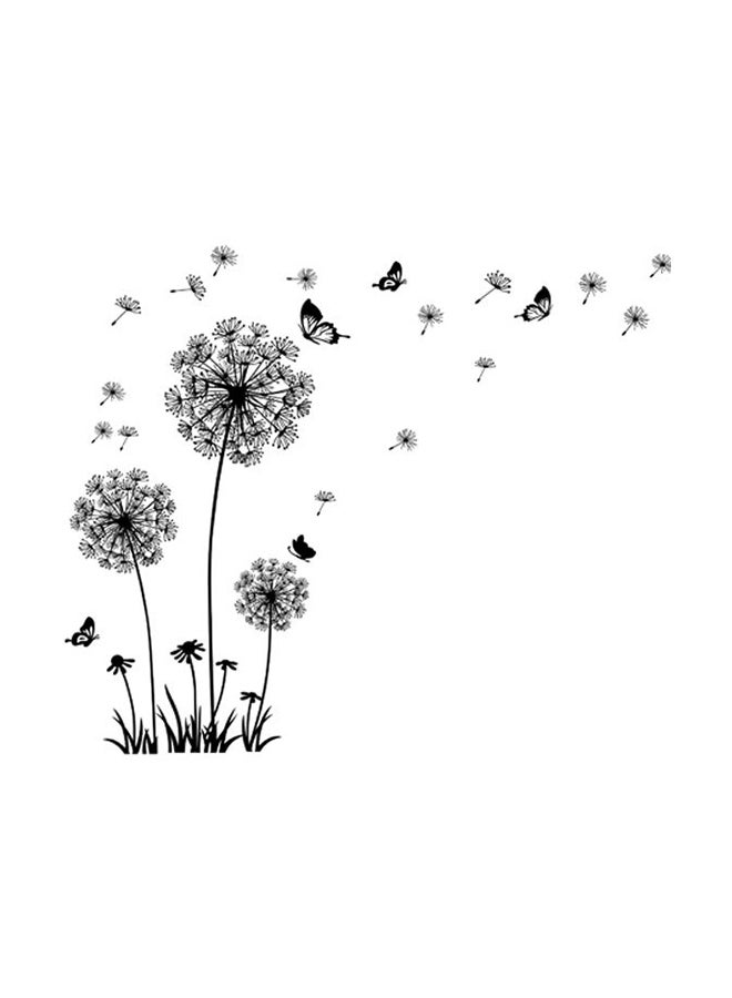 Dandelion Flower Themed Wall Decal Black  - Image 1