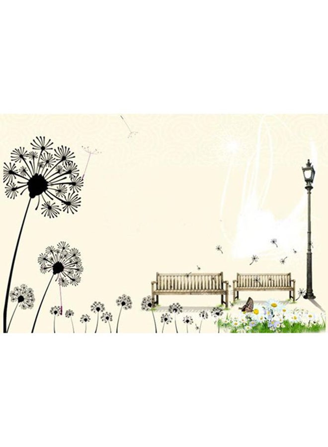Dandelion Flower Themed Wall Decal Black  - Image 2