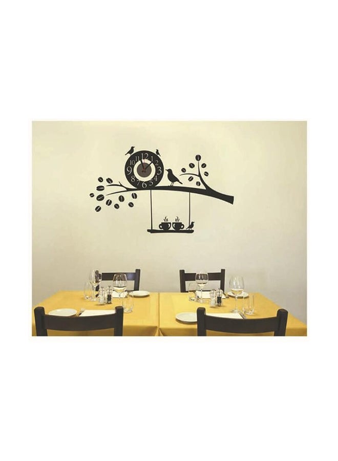 3D Bird On Branch Designed Wall Clock Black One Size centimeter - Image 1