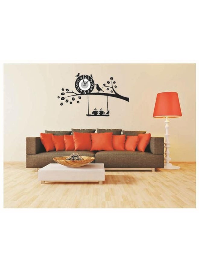 3D Bird On Branch Designed Wall Clock Black One Size centimeter - Image 2