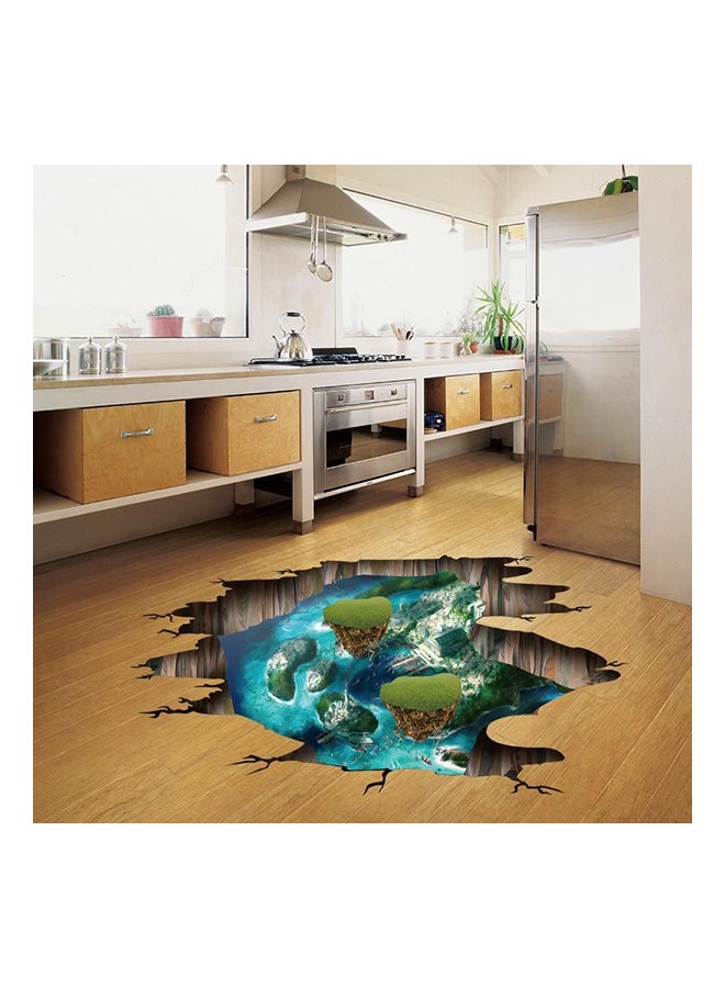 3D Island Themed Wall Sticker Blue/Green/Brown - Image 2