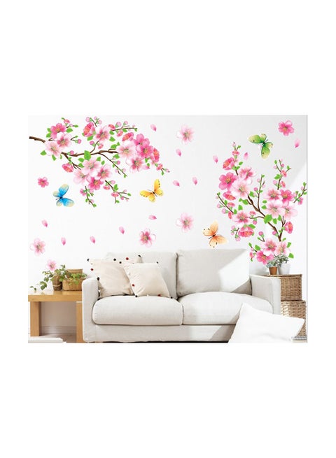 Flower Themed Wall Sticker Pink/Green/Blue