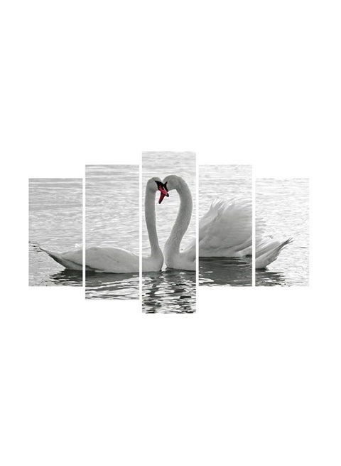 5-Piece Swan Themed Wall Painting Set Multicolour 60x100cm
