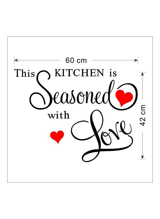 This Kitchen Is Seasoned With Love Themed Wall Sticker Black/Red - Image 2
