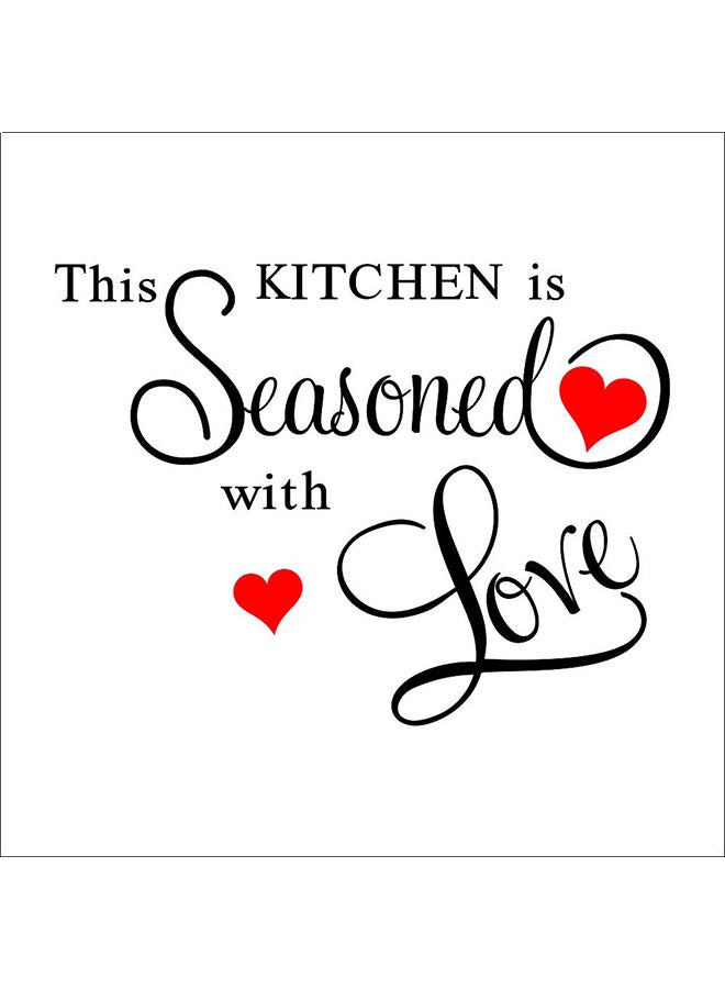 This Kitchen Is Seasoned With Love Themed Wall Sticker Black/Red - Image 1