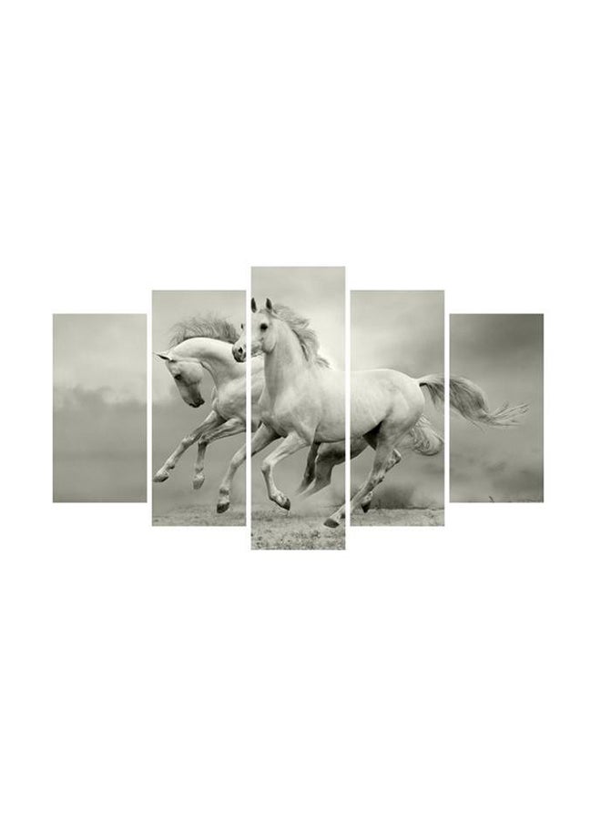 5-Piece Decorative Wall Painting Set Grey/White