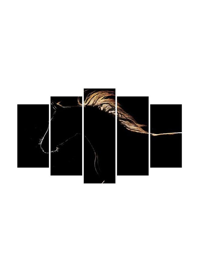 5-Piece Decorative Wall Painting Set Black/Beige