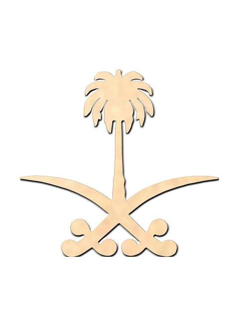 Saudi Arabia Emblem Hanging Wall Art Beige