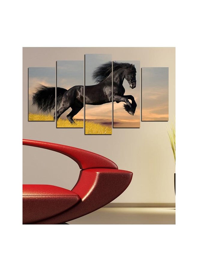 5-Piece Horse Themed Wall Painting Set Multicolour 60x100cm 