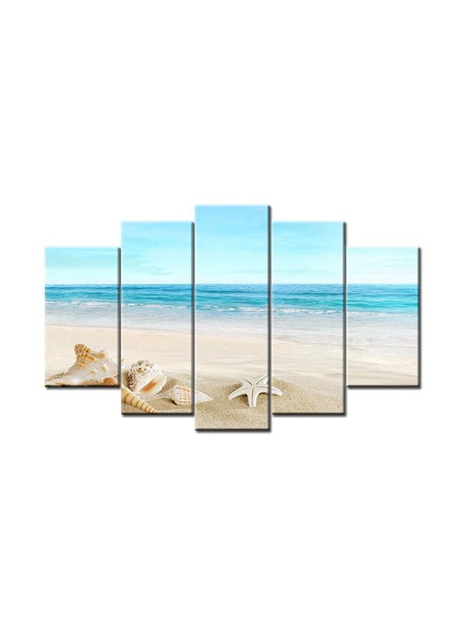 5-Piece Sea Beach Themed Wall Painting Set Multicolour