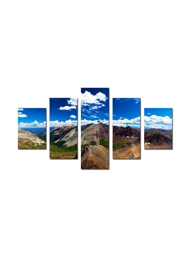 Generic 5-Piece Mountain Themed Canvas Wall Painting Set Multicolour 