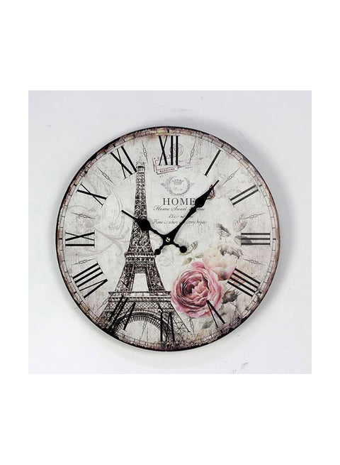 Wooden Analog Wall Clock Multicolour