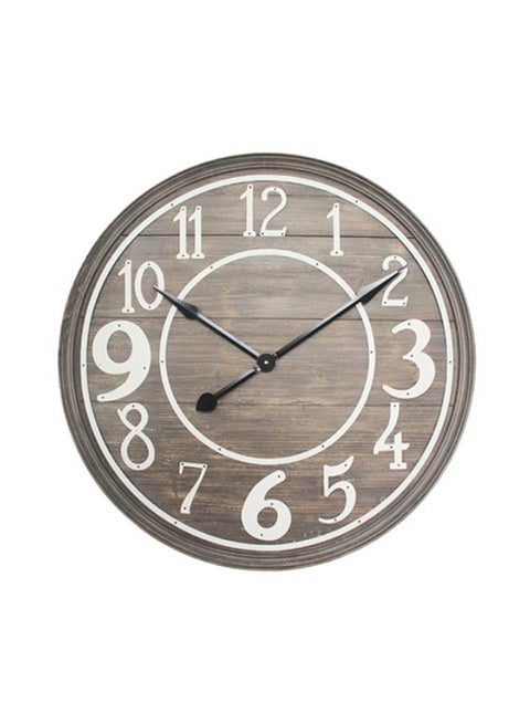 Wooden Analog Wall Clock Brown/White