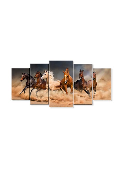 5-Piece Horse Printed Tableau Set Multicolour