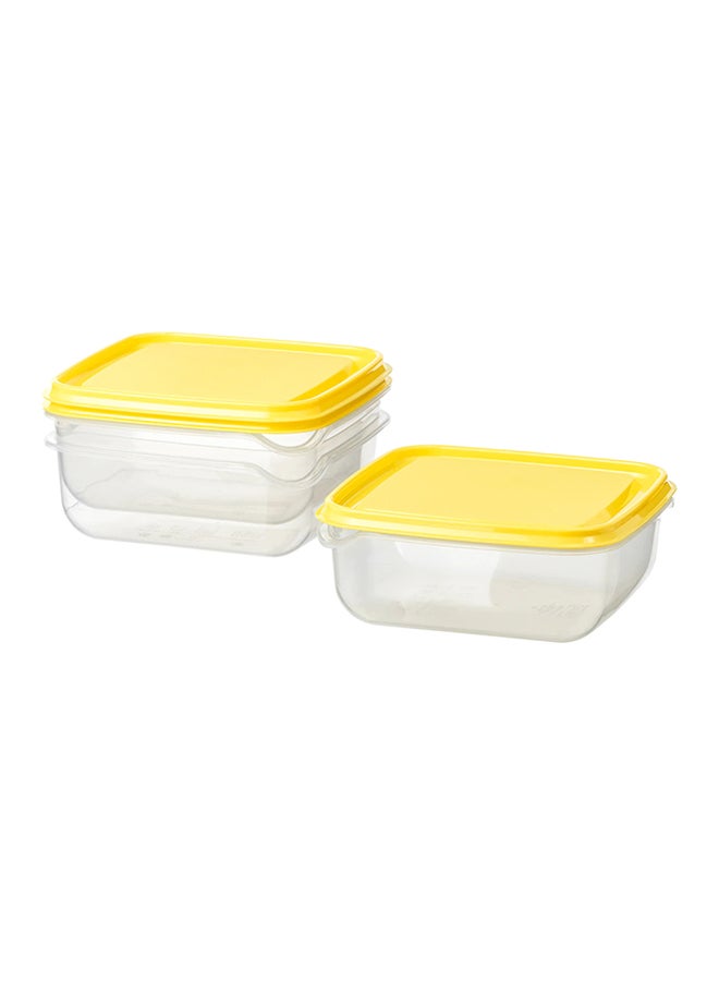 3-Piece Food Container Set Yellow/Clear 14x14x6cm - v1598961116/N23908336A_1