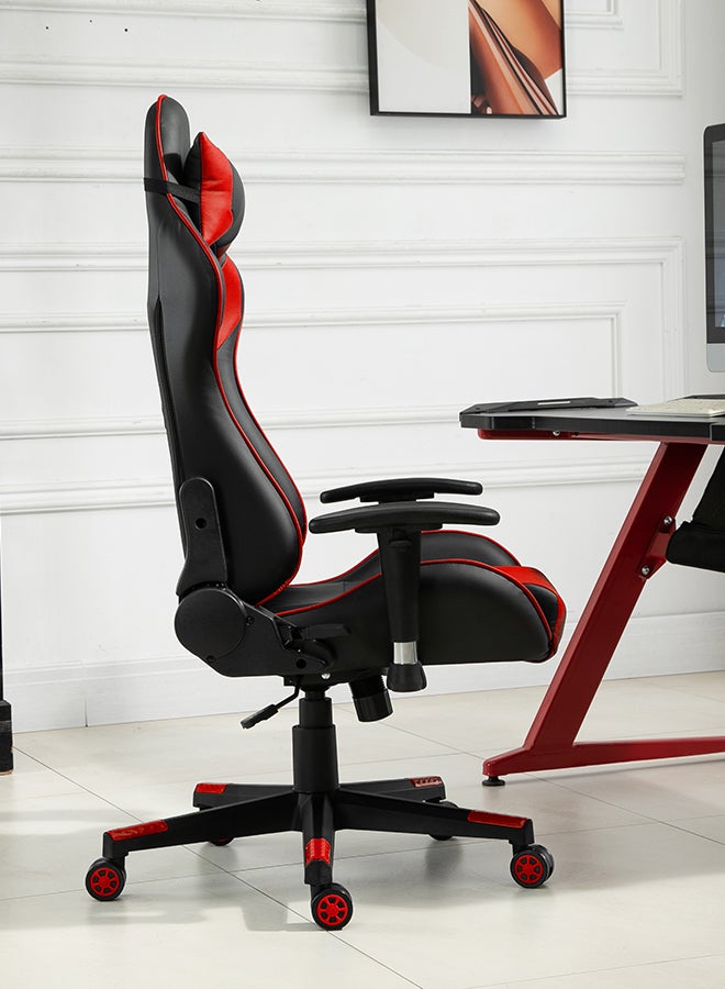 Blitzed Ergonomically Designed Super Comfort Gaming Chair With Headrest Pillow, Lumbar Cushion And Retractable Footrest Red/Black 81x64x31cm - Image 5