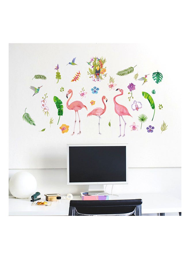 Flamingo Themed Wall Sticker Multicolour 90x60cm - Image 1