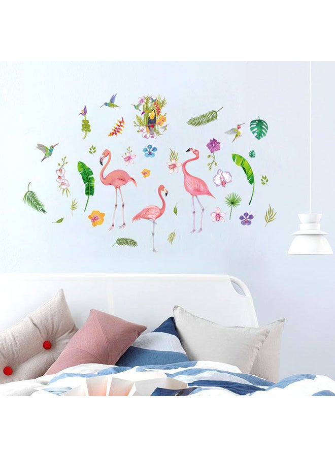 Flamingo Themed Wall Sticker Multicolour 90x60cm - Image 2