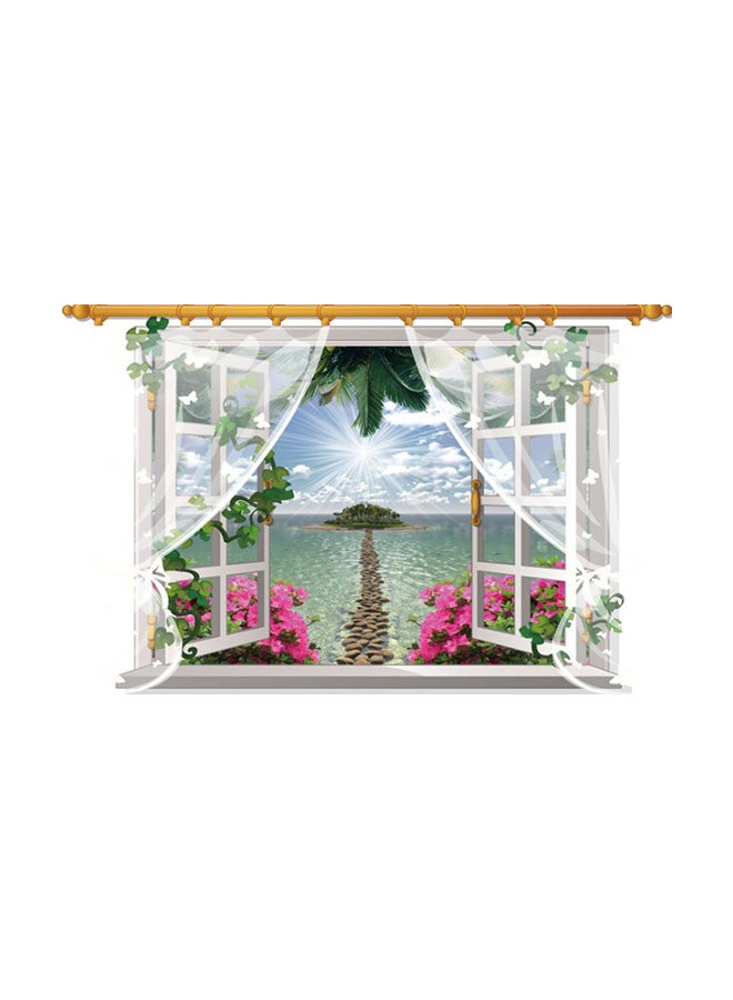 Shadows Fake Window Landscape Wall Sticker Multicolour 90x60cm