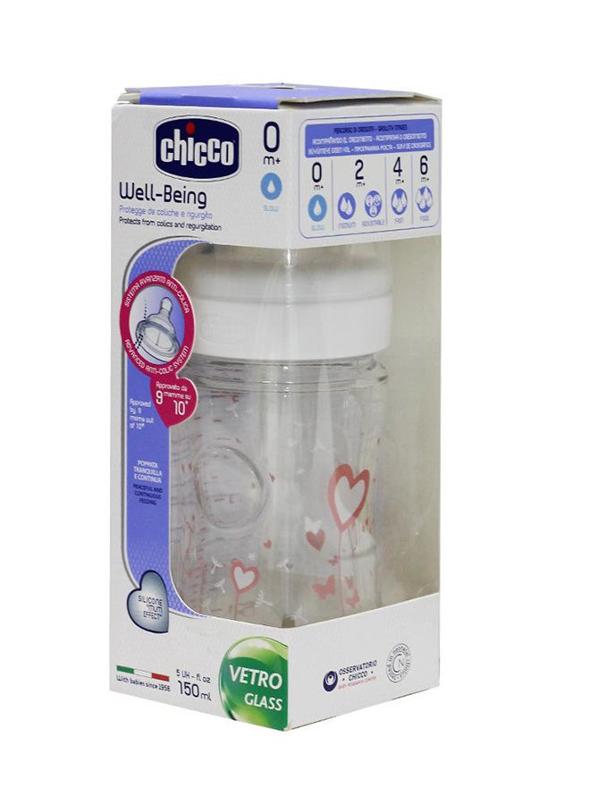 Well-Being Glass Feeding Bottle, 150ml