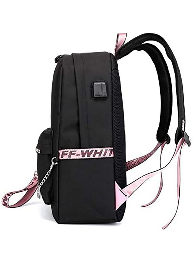 KPOP Backpack With USB Charging Port Black  - Image 2