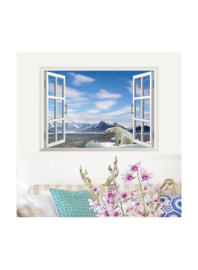 Removable Bear 3D Window Scenery Wall Sticker Multicolour 70x50cm