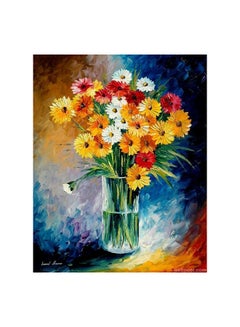 Flower Vase Canvas Fabric Print Tableau Multicolour 40x80cm
